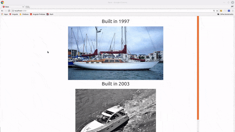 Downward infinite scroll angular firestore